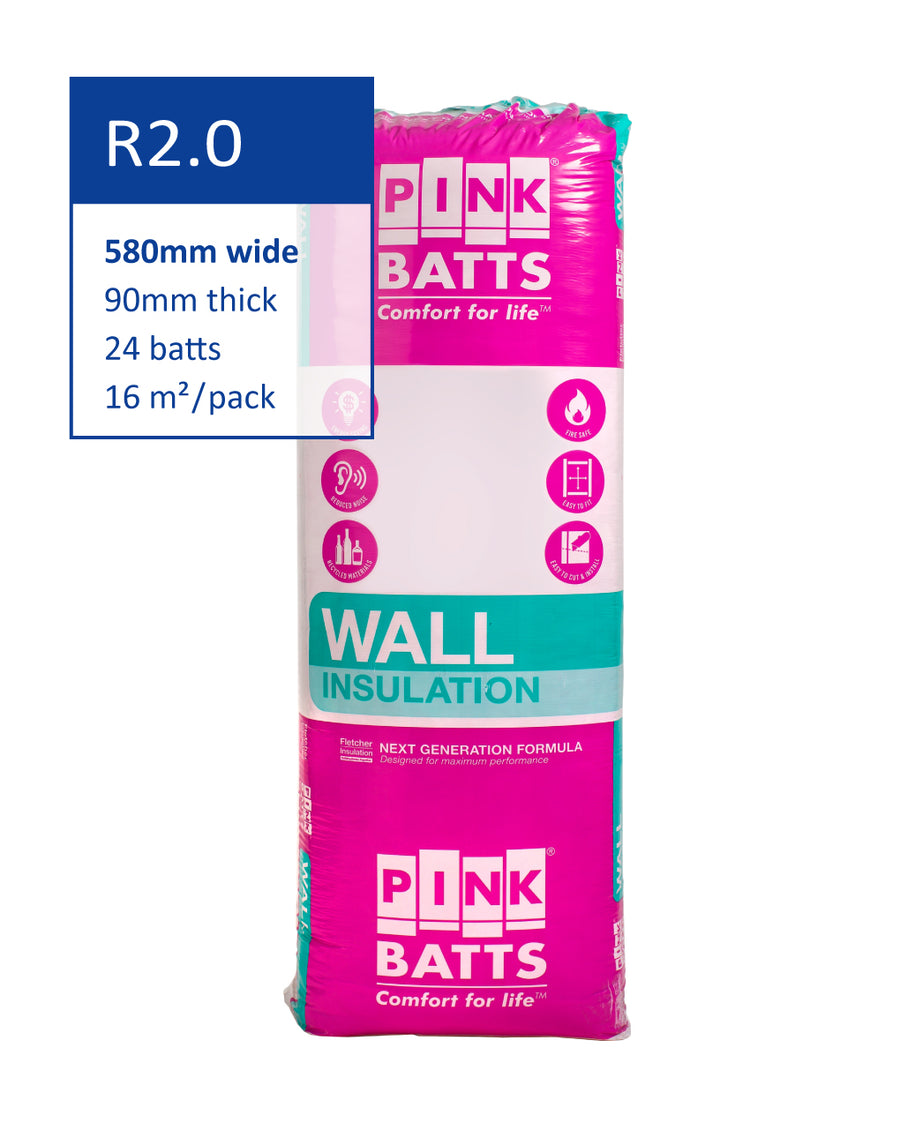 R2.0 Pink Batts Glasswool Wall Insulation
