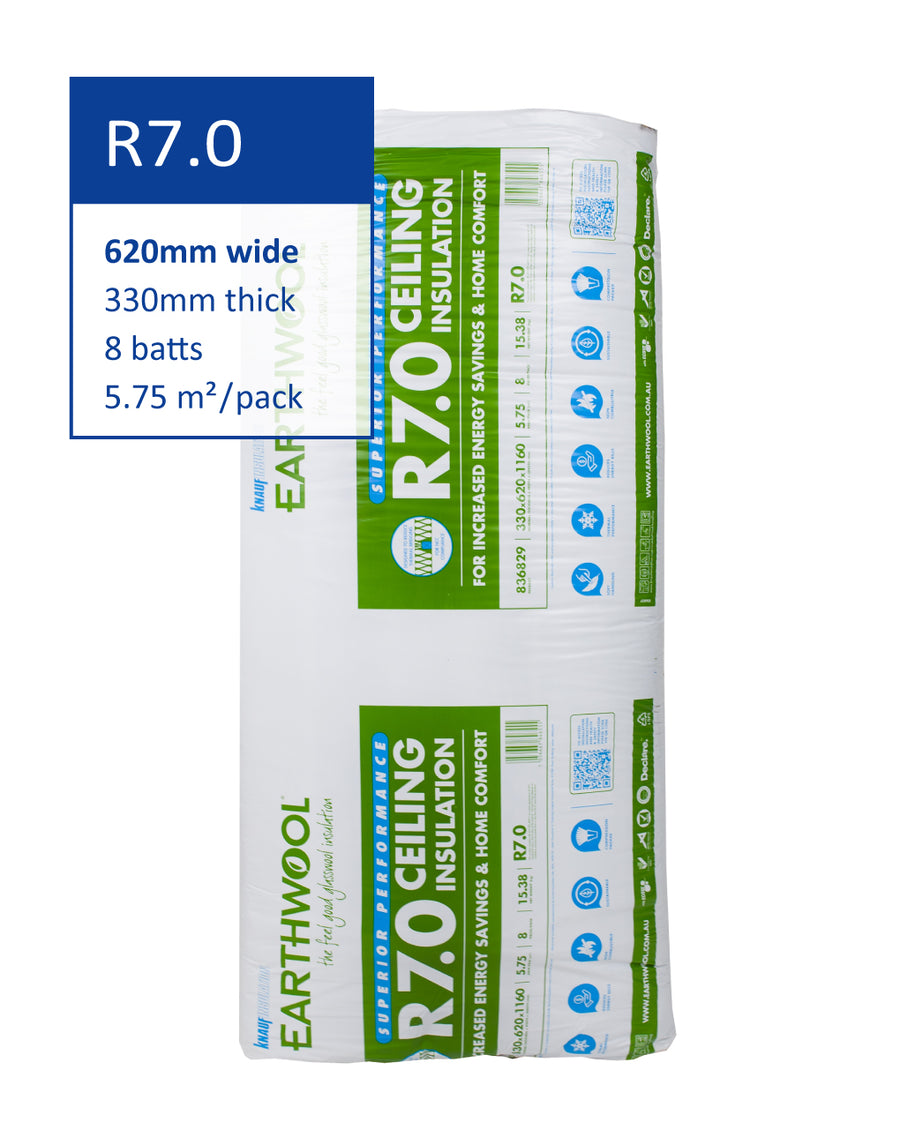 R7.0 Knauf Earthwool Ceiling Insulation Batts