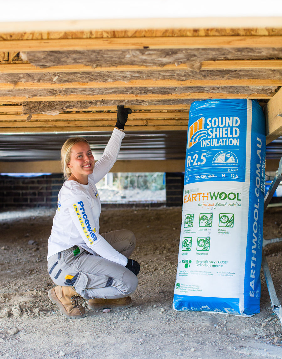 R2.5 Knauf Earthwool Sound Shield Insulation Batts (Suitable for Underfloors)