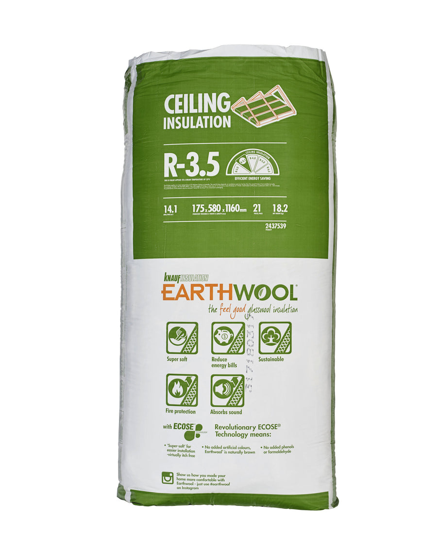R3.5 Knauf Earthwool Ceiling Insulation Batts