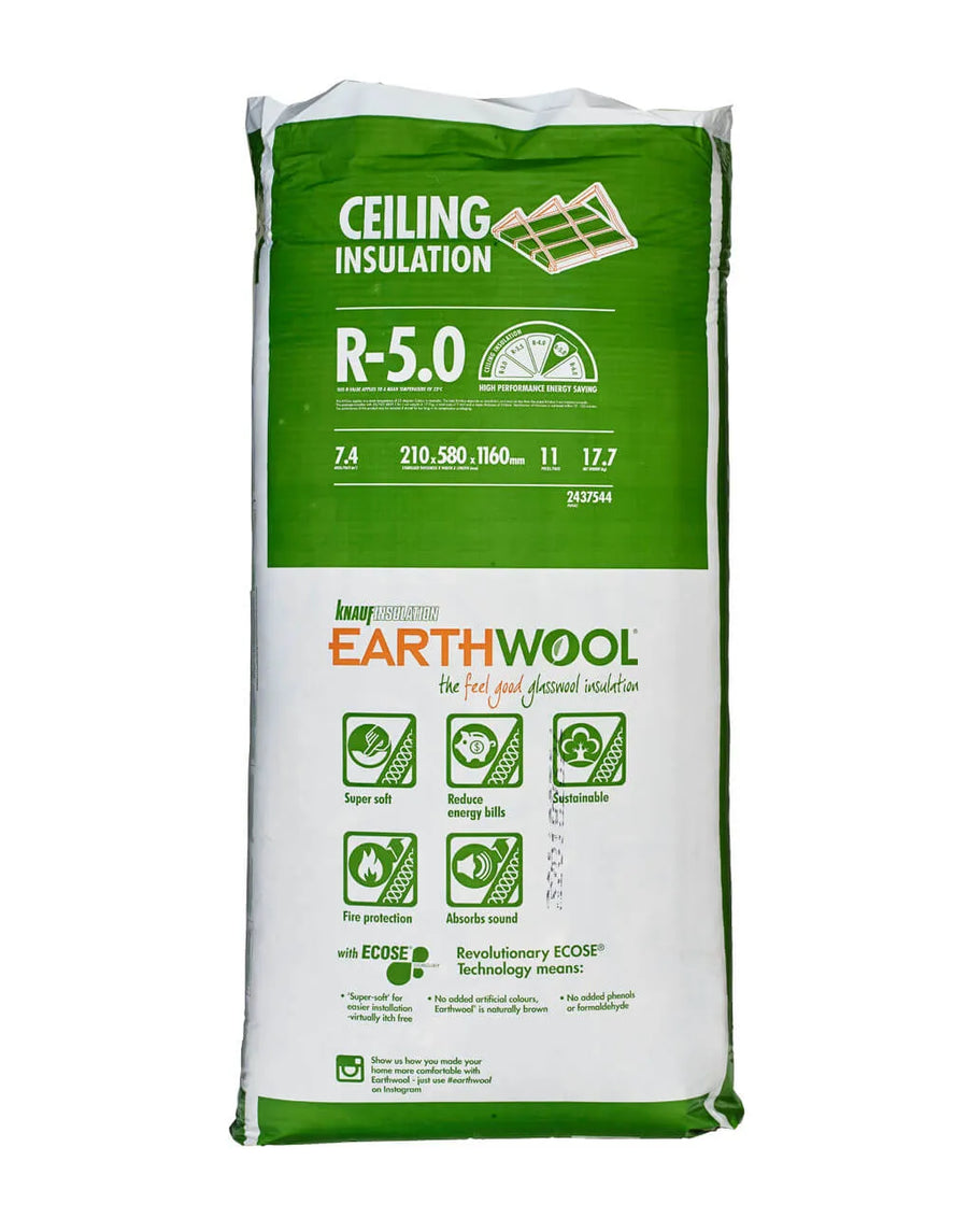 R5.0 Knauf Earthwool Ceiling Insulation Batts
