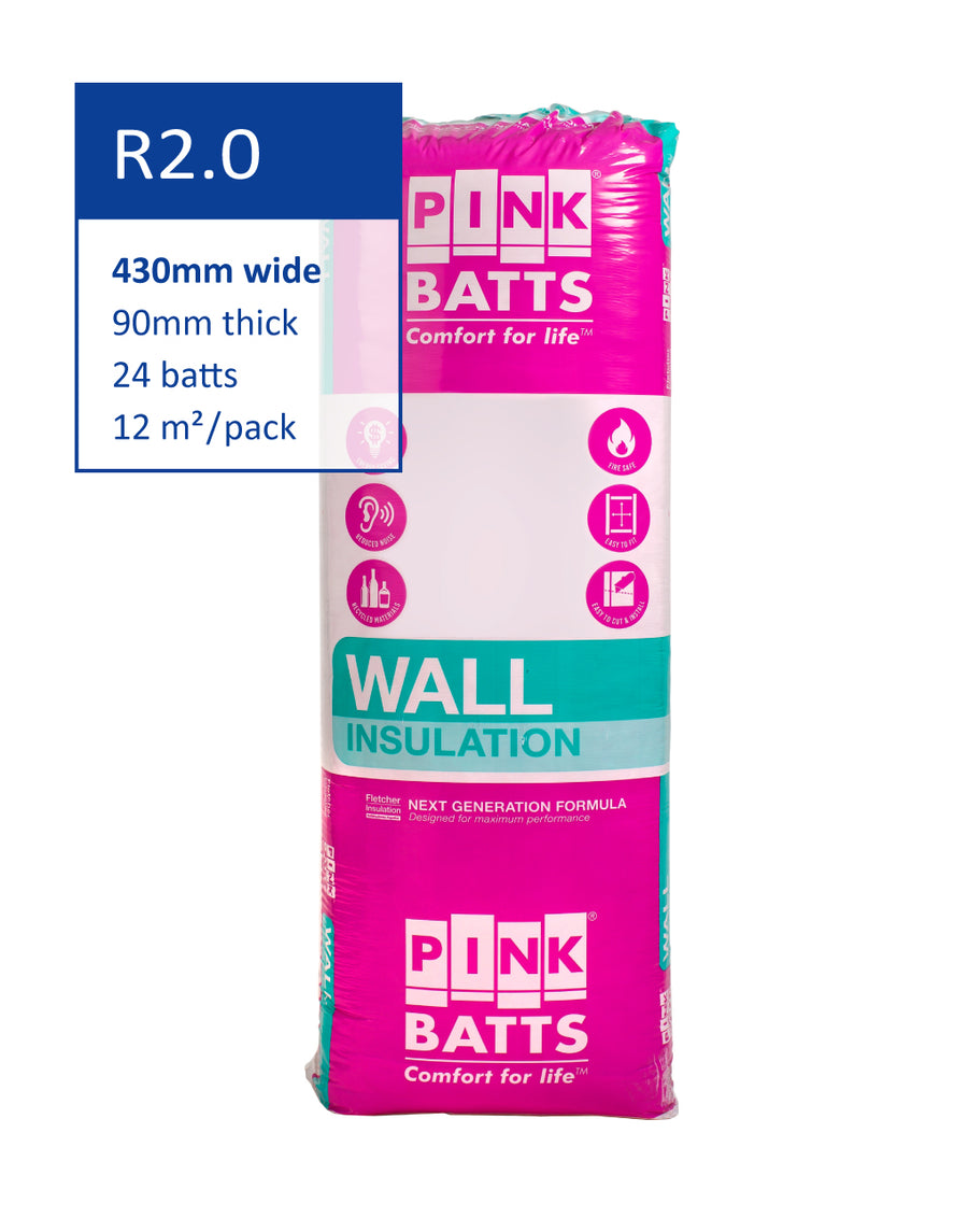 R2.0 Pink Batts Glasswool Wall Insulation