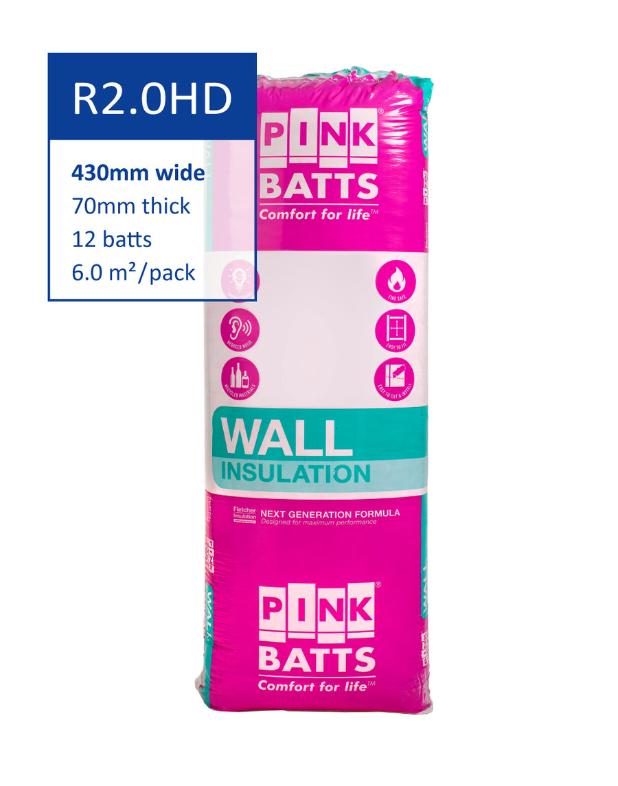 R2.0 HD Pink Batts Acoustic Wall Insulation