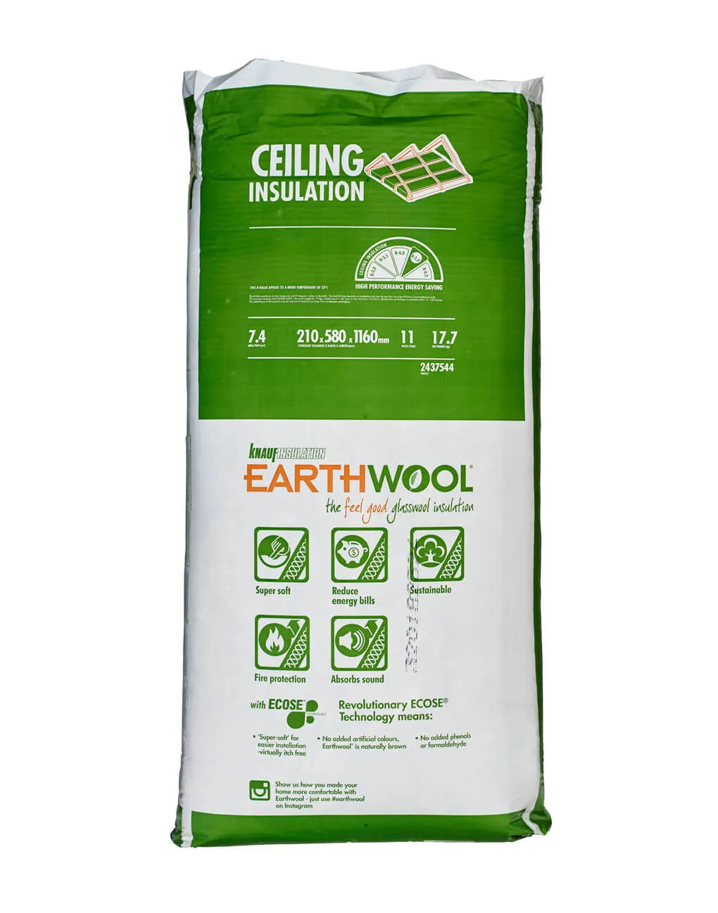 Knauf Earthwool Ceiling Insulation Batts