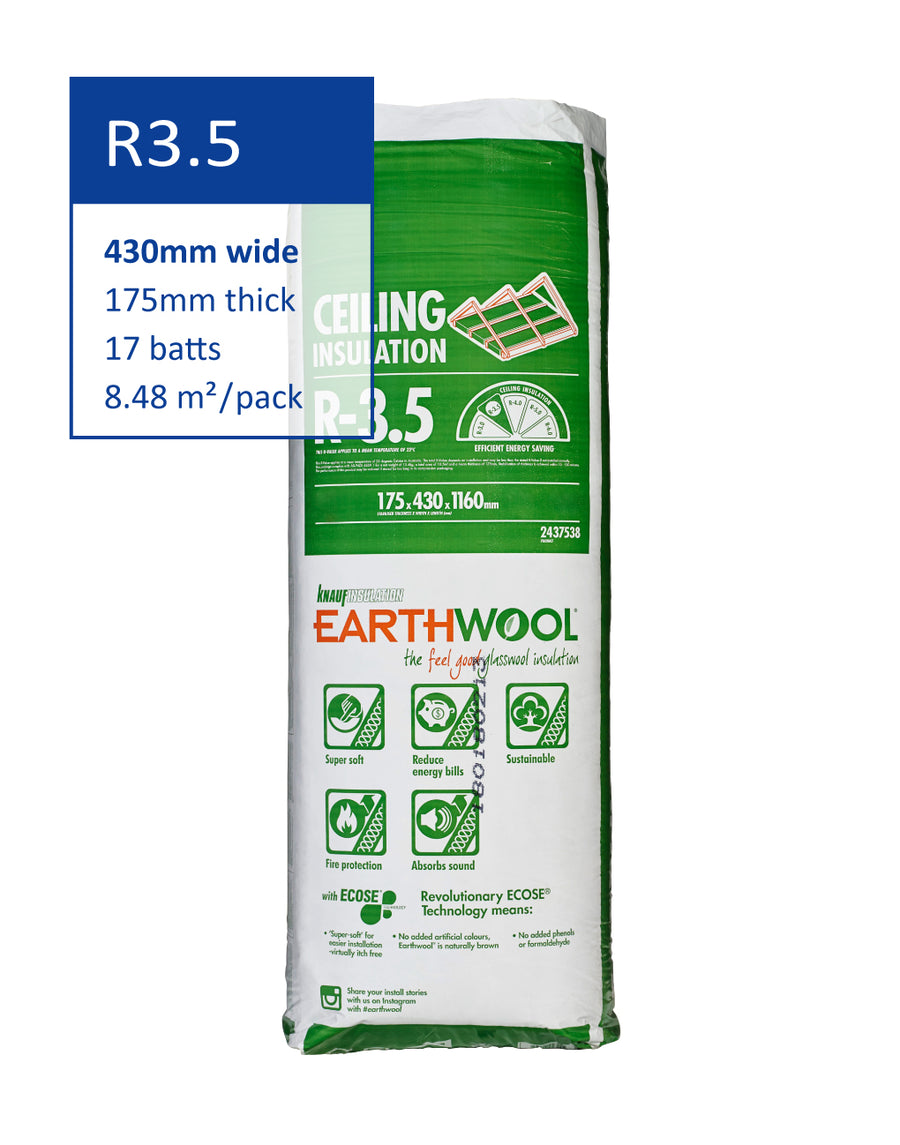 R3.5 Knauf Earthwool Ceiling Insulation Batts