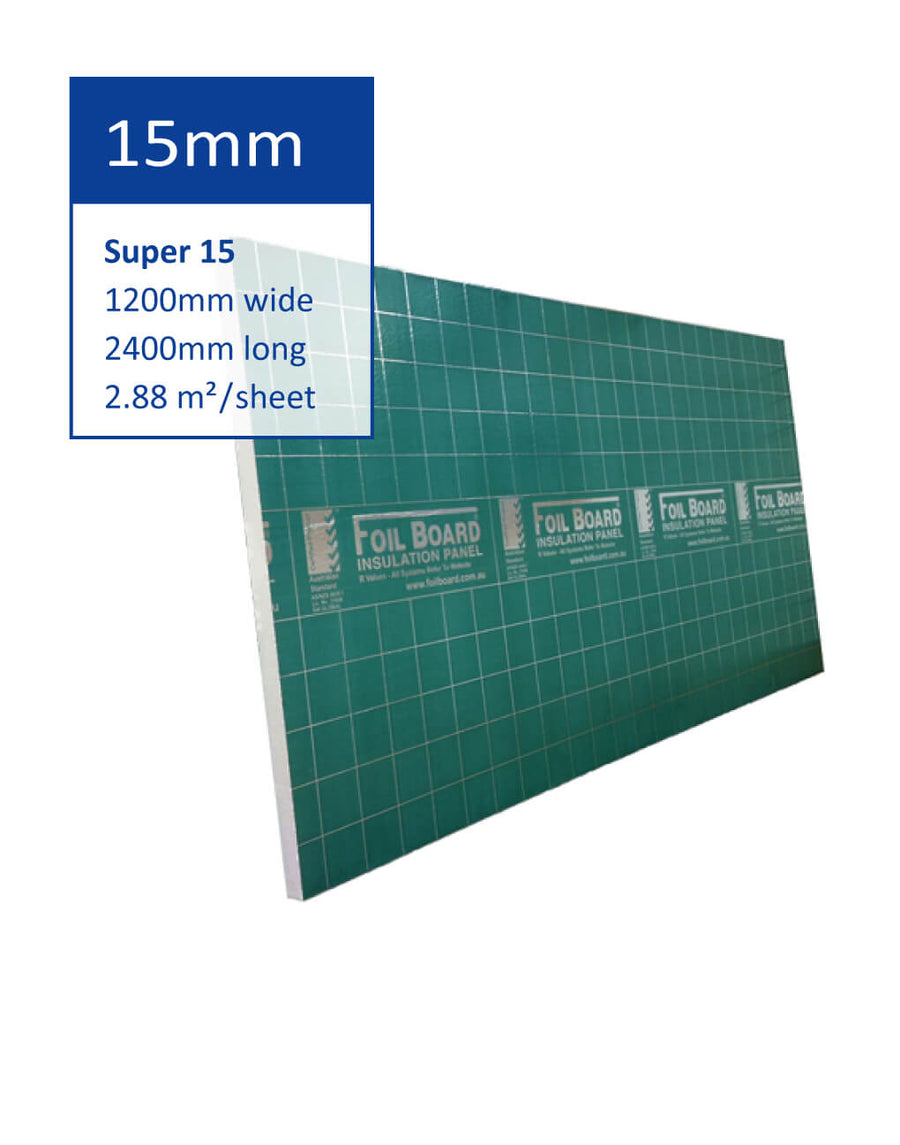 15mm Foilboard Green Rigid Panels (Super 15)