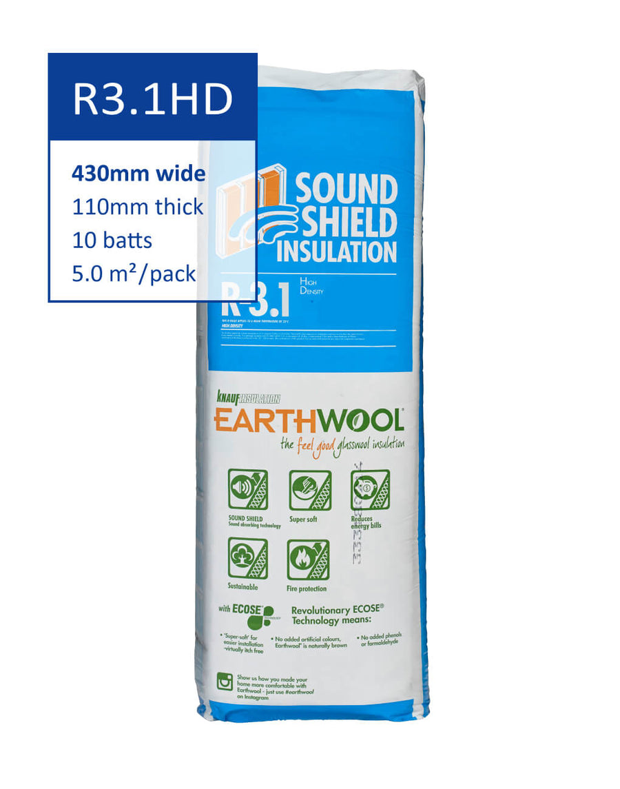 R3.1 Knauf Earthwool Sound Shield Insulation Batts