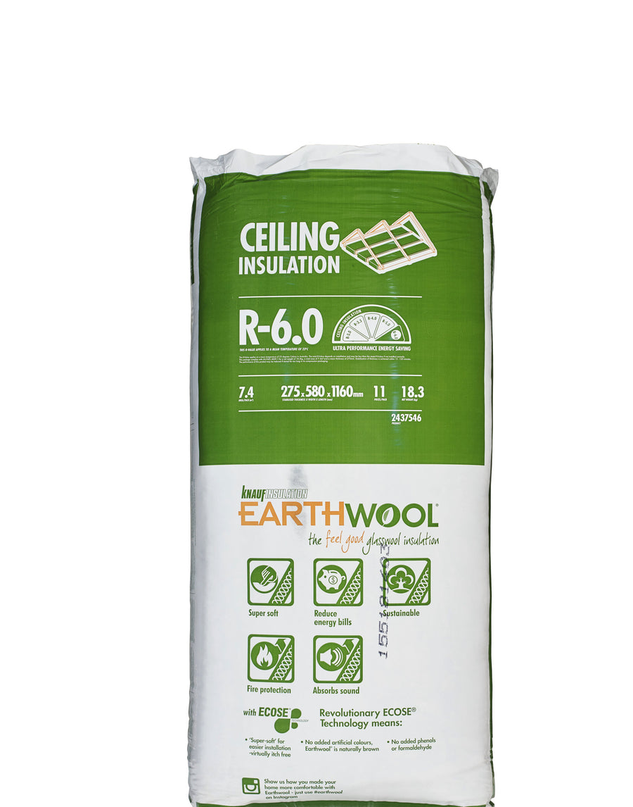 R6.0 Knauf Earthwool Ceiling Insulation Batts