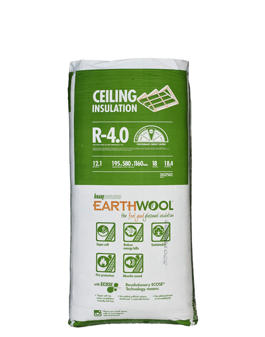 R4.0 Knauf Earthwool Ceiling Insulation Batts
