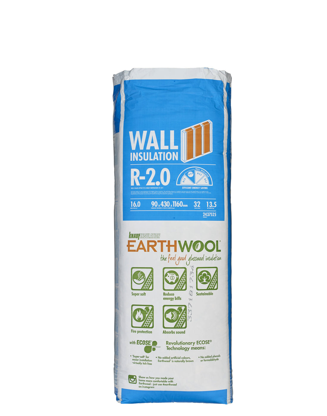 R2.0HD Knauf Earthwool Sound Shield Insulation Batts (Suitable for Underfloors)