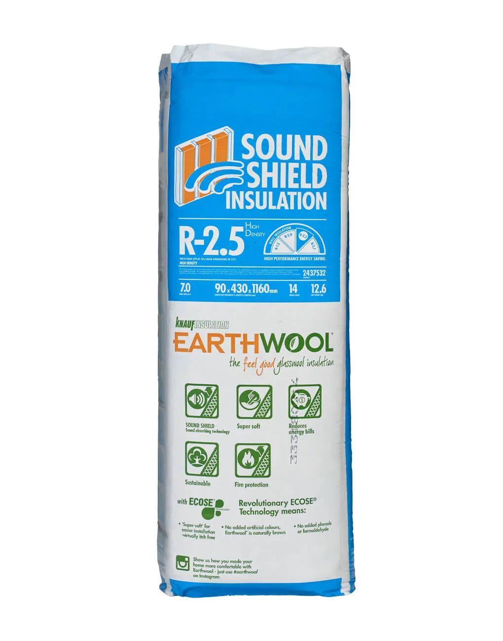 R2.5 HD Knauf Earthwool Sound Shield Insulation Batts