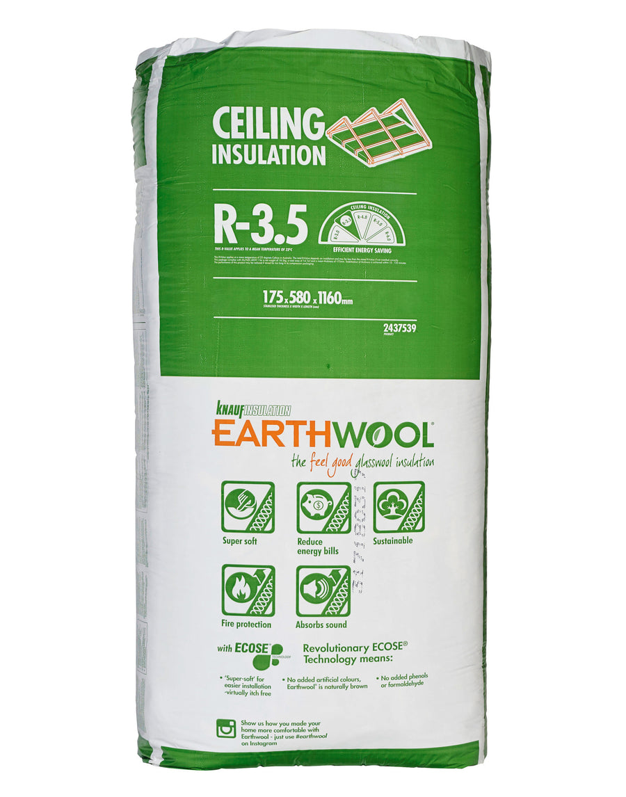 R3.5 Knauf Earthwool Ceiling Insulation Batts