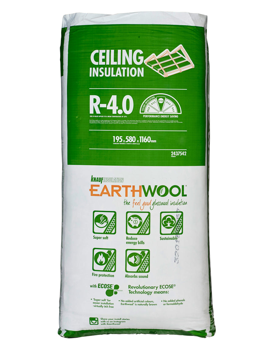 R4.0 Knauf Earthwool Ceiling Insulation Batts