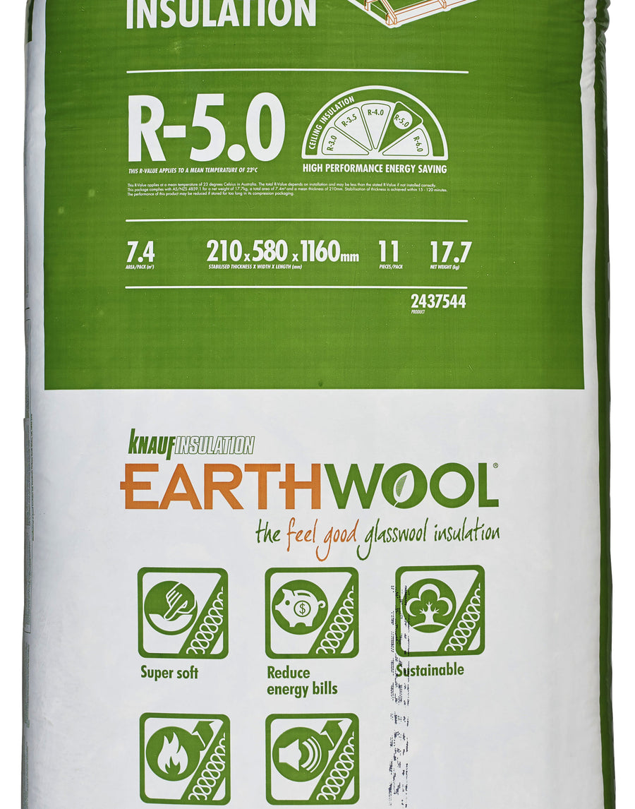 R5.0 Knauf Earthwool Ceiling Insulation Batts
