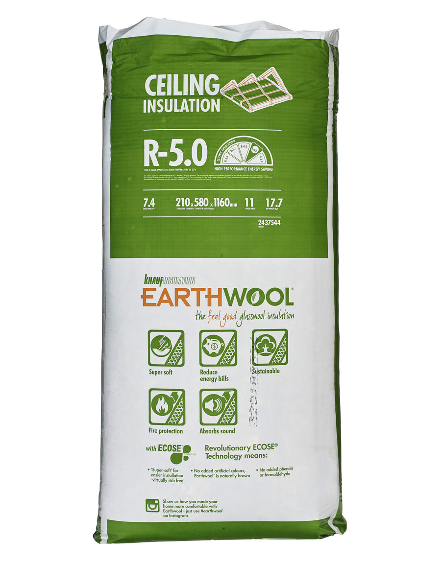 R5.0 Knauf Earthwool Ceiling Insulation Batts