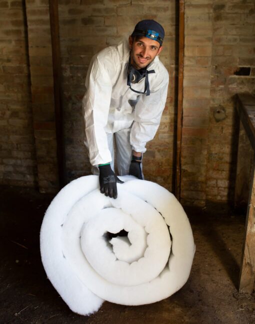 Polyester Underfloor Insulation Roll - Under the house with model