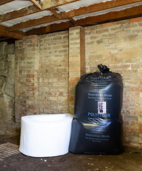 Polyester Underfloor Insulation Roll - Under the house with full bag