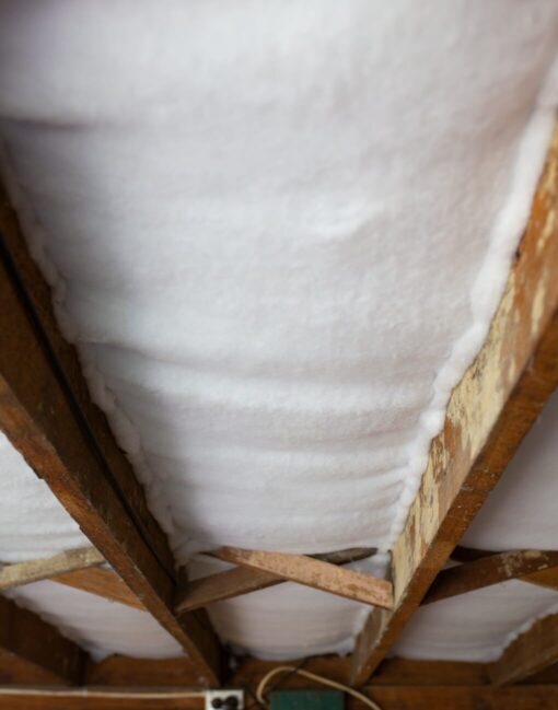 Polyester Underfloor Insulation Installed between two joists