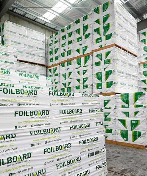 Image of Foilboard stock in a warehouse