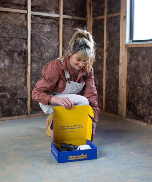 Pricewise Insulation DIY Install Kit - Imo opening box kneeling on the floor